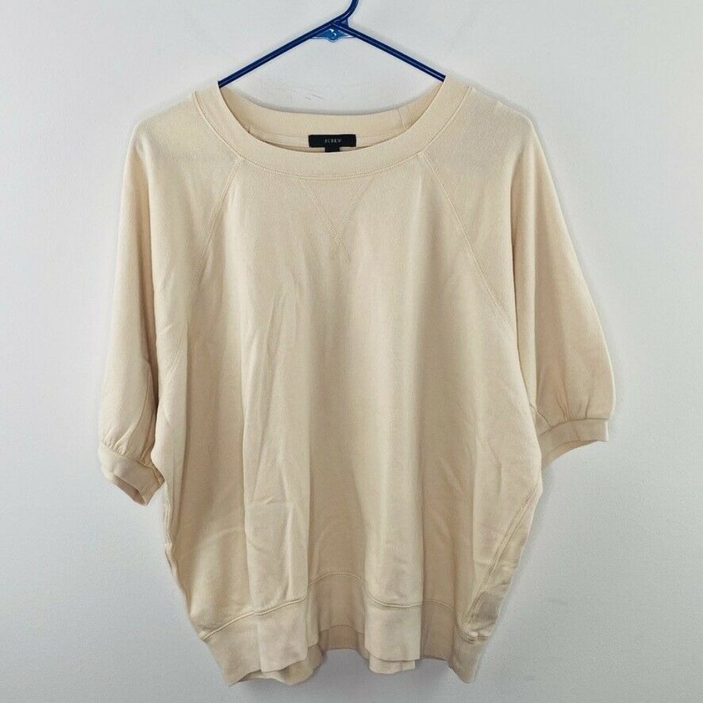 J.Crew Magic rinse Puff Sleeve Sweatshirt Size L AY087